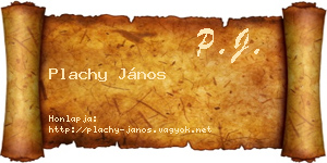 Plachy János névjegykártya