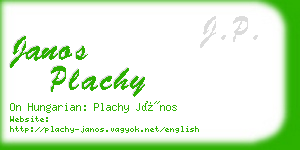 janos plachy business card